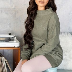 Gymshark Khaki Marl SoSoft Sweater XS